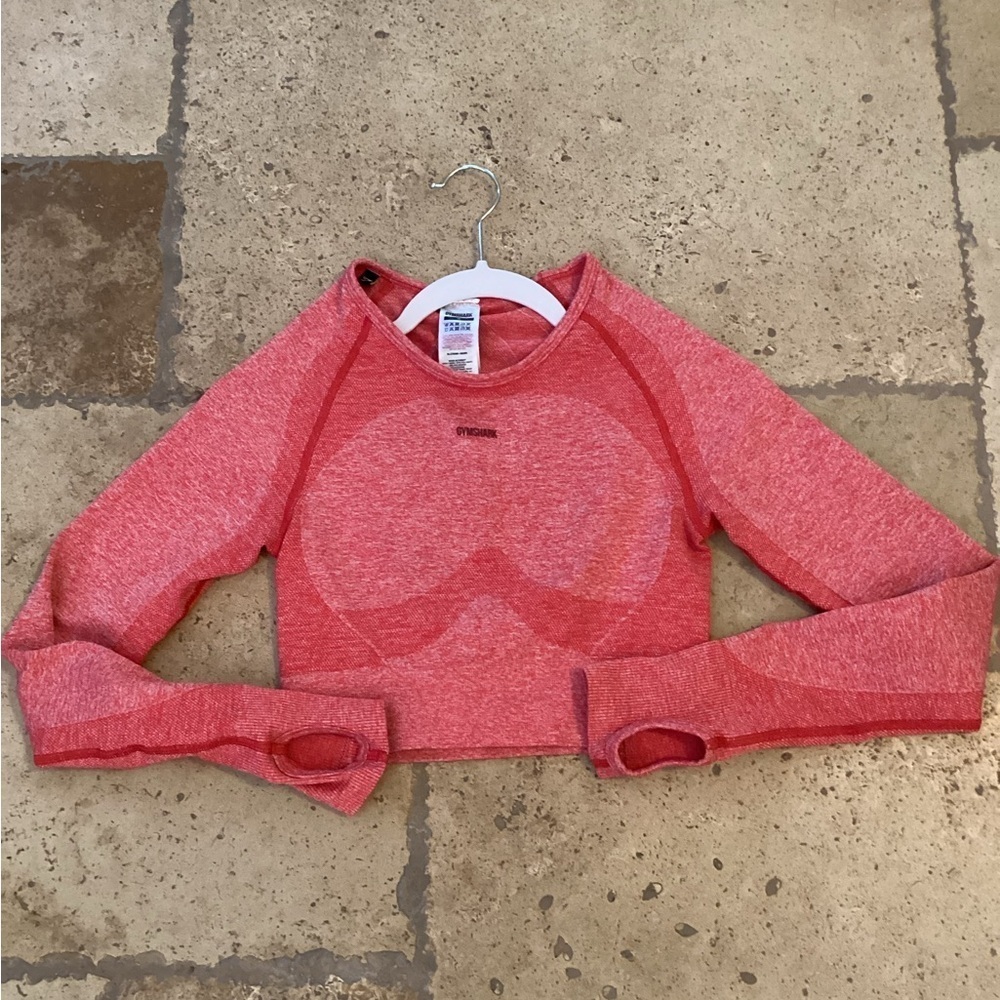 NWT Gymshark Women's M Flex Crop Top Sports Long Sleeve Red Marl Cut Out F602
H4